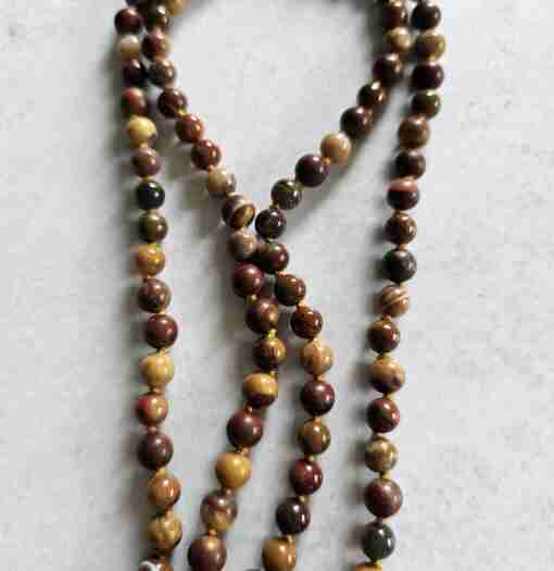 Gelbe, rote und braune Achat-Mala mit "Crazy Lace"-Achat-Anhänger – Bild 9