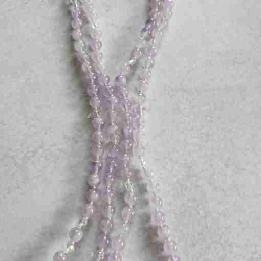 Amethyst ("Lavendelamethyst") -Bergkristall (facettiert) -Mala mit „Lavendelamethyst“-Anhänger – Bild 9