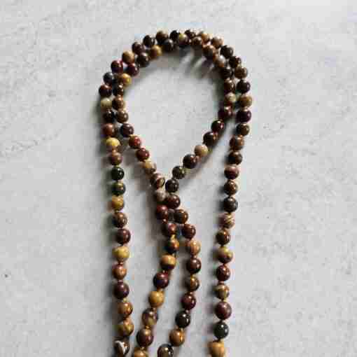Gelbe, rote und braune Achat-Mala mit "Crazy Lace"-Achat-Anhänger – Bild 10