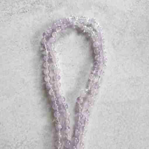 Amethyst ("Lavendelamethyst") -Bergkristall (facettiert) -Mala mit „Lavendelamethyst“-Anhänger – Bild 10