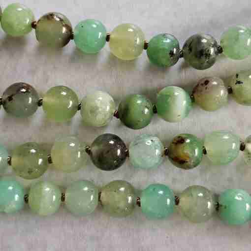 Chrysopras-Mala (4) mit Seidenquaste – Bild 11