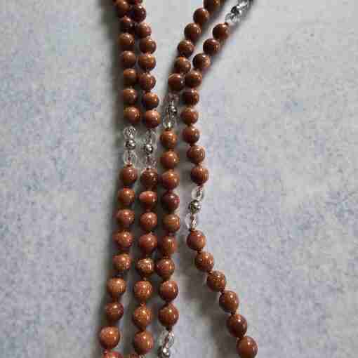 Goldfluss-Bergkristall (facettiert) -Mala (2) mit Goldfluss-Donut und Armband – Bild 11