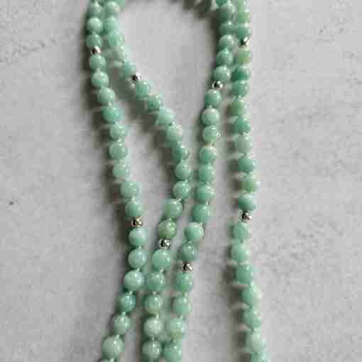 Amazonit (Peruanischer Amazonit) -Mala mit Amazonit-Anhänger und Armband – Bild 11