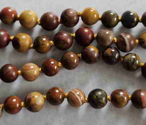 Gelbe, rote und braune Achat-Mala mit "Crazy Lace"-Achat-Anhänger – Bild 12