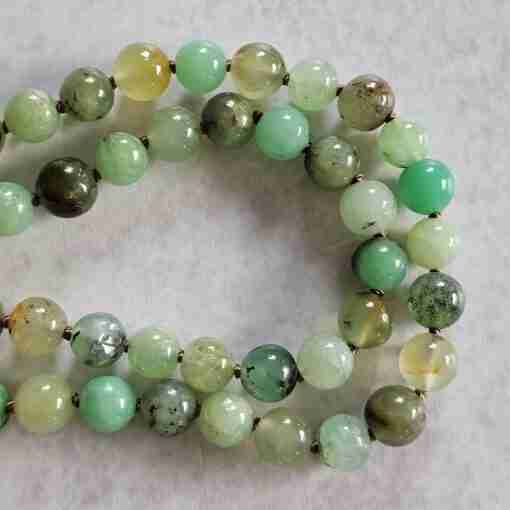 Chrysopras-Mala (4) mit Seidenquaste – Bild 12
