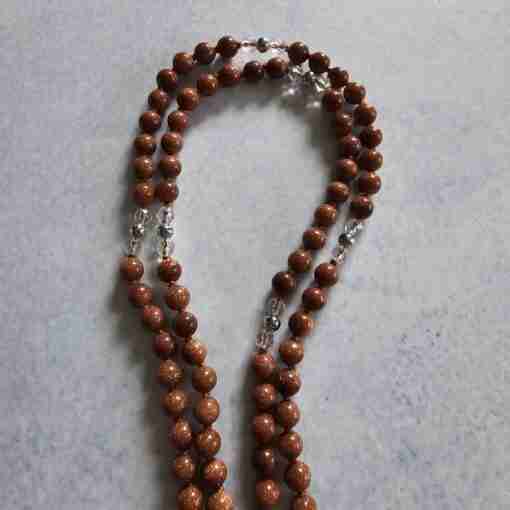 Goldfluss-Bergkristall (facettiert) -Mala (2) mit Goldfluss-Donut und Armband – Bild 12
