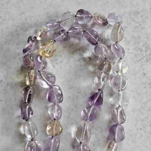 Ametrin-Mala (Nuggets) mit Seidenquaste und Armband – Bild 12