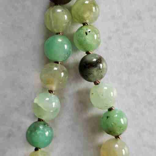 Chrysopras-Mala (4) mit Seidenquaste – Bild 13