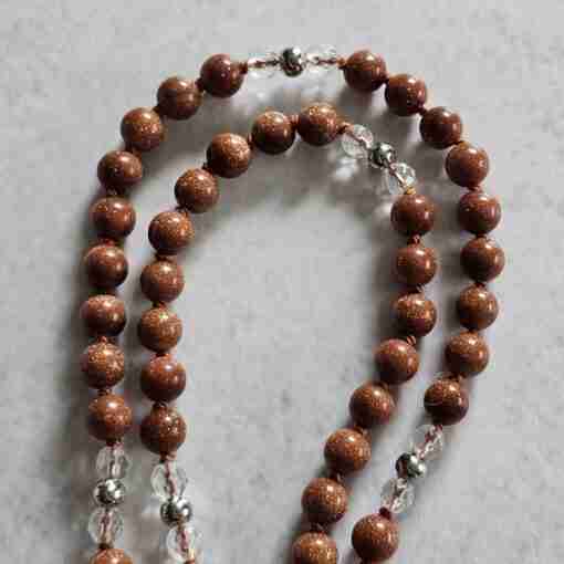 Goldfluss-Bergkristall (facettiert) -Mala (2) mit Goldfluss-Donut und Armband – Bild 13