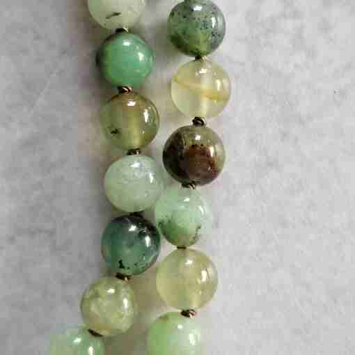 Chrysopras-Mala (4) mit Seidenquaste – Bild 14