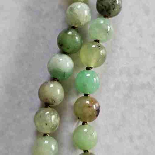 Chrysopras-Mala (4) mit Seidenquaste – Bild 15