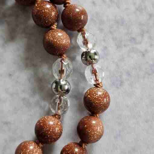 Goldfluss-Bergkristall (facettiert) -Mala (2) mit Goldfluss-Donut und Armband – Bild 17