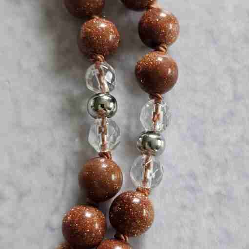 Goldfluss-Bergkristall (facettiert) -Mala (2) mit Goldfluss-Donut und Armband – Bild 18