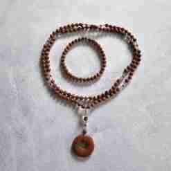 Goldfluss-Bergkristall (facettiert) -Mala (2) mit Goldfluss-Donut und Armband