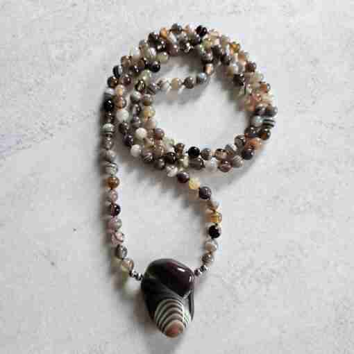 "Botswana" Achat-Mala (1) mit "Botswana" Achat-Anhänger
