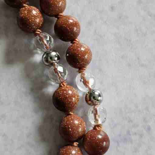 Goldfluss-Bergkristall (facettiert) -Mala (2) mit Goldfluss-Donut und Armband – Bild 19