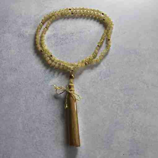 Heliodor (Beryll) -Messing-Mala mit Seidenquaste – Bild 3
