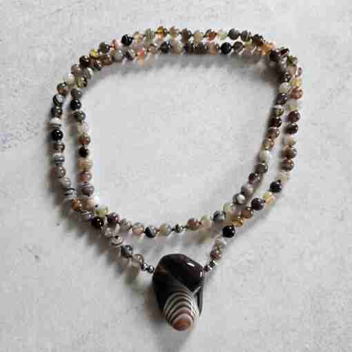 "Botswana" Achat-Mala (1) mit "Botswana" Achat-Anhänger – Bild 3