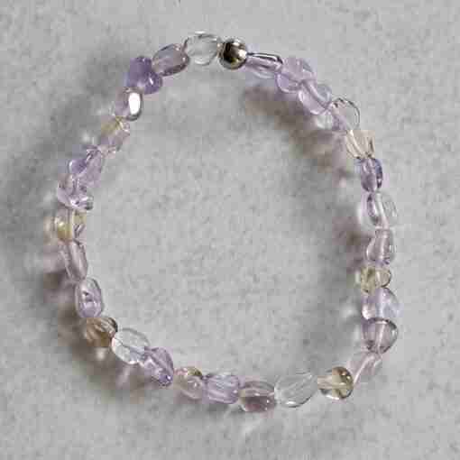 Ametrin-Mala (Nuggets) mit Seidenquaste und Armband – Bild 4