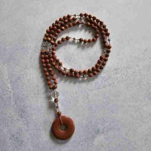 Goldfluss-Bergkristall (facettiert) -Mala (2) mit Goldfluss-Donut und Armband – Bild 5