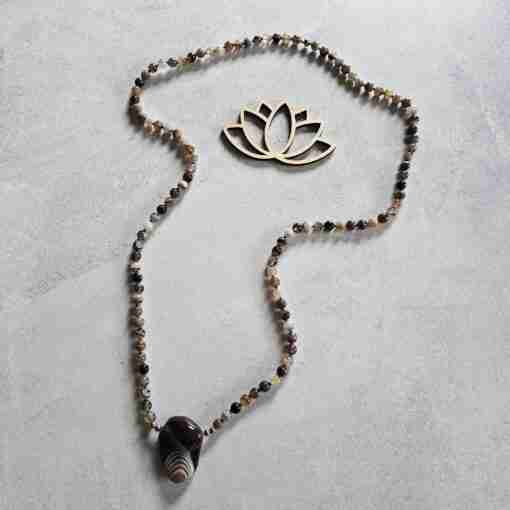 "Botswana" Achat-Mala (1) mit "Botswana" Achat-Anhänger – Bild 5