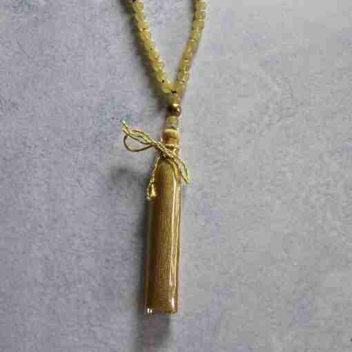 Heliodor (Beryll) -Messing-Mala mit Seidenquaste – Bild 6