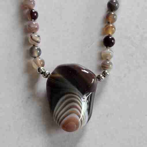 "Botswana" Achat-Mala (1) mit "Botswana" Achat-Anhänger – Bild 6