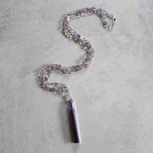 Ametrin-Mala (Nuggets) mit Seidenquaste und Armband – Bild 6