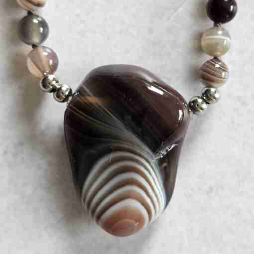 "Botswana" Achat-Mala (1) mit "Botswana" Achat-Anhänger – Bild 7