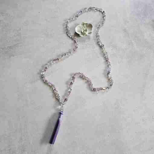 Ametrin-Mala (Nuggets) mit Seidenquaste und Armband – Bild 7