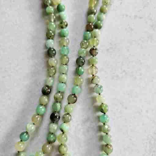 Chrysopras-Mala (4) mit Seidenquaste – Bild 8