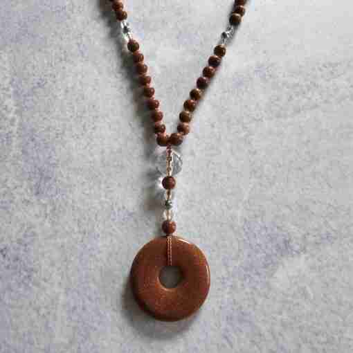 Goldfluss-Bergkristall (facettiert) -Mala (2) mit Goldfluss-Donut und Armband – Bild 8