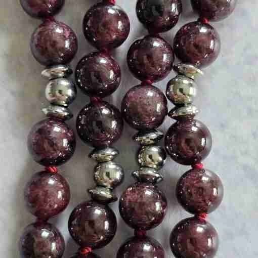 Granat-Mala (2) mit Edelstahlanhänger – Bild 9