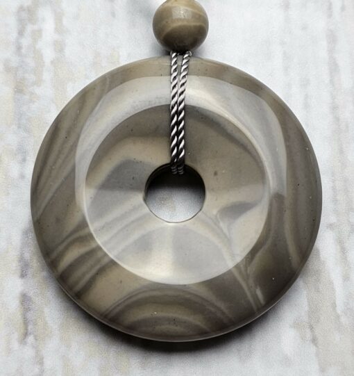 Flint (Feuerstein) -Mala (1) mit Flint-Donut und Armband – Bild 10