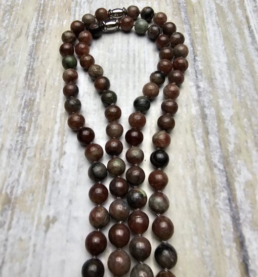 Granat („Kashgar-Granat“) -Mala mit Edelstahlanhänger – Bild 12