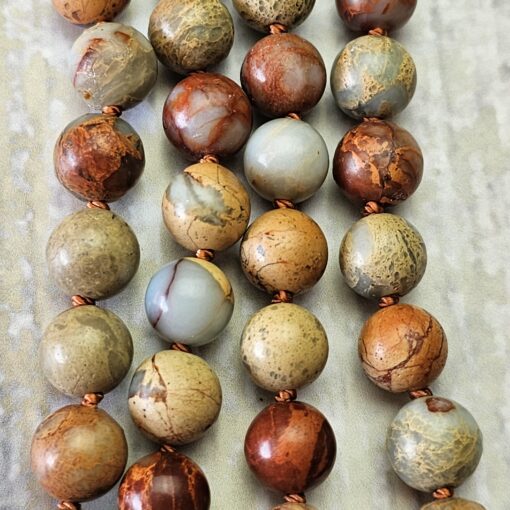 Jaspis („Shoushan Jaspis") -Mala mit Seidenquaste – Bild 2