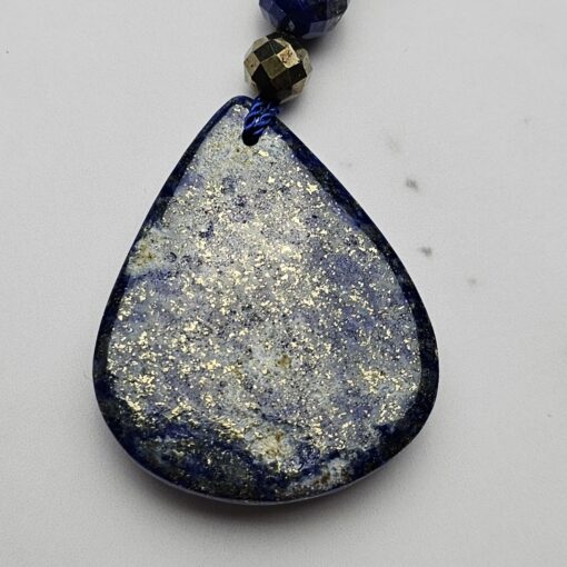 Lapislazuli-Pyrit-Mala, facettiert, mit Lapislazuli-Anhänger und Armband – Bild 10