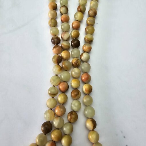 Serpentin („Afghanische Jade“) -Mala mit Seidenquaste und Armband – Bild 10