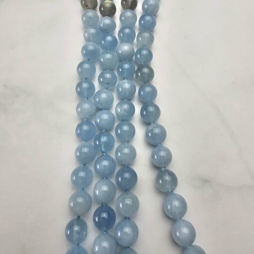 Aquamarin-Labradorit-Mala mit Aquamarin-Donut – Bild 9