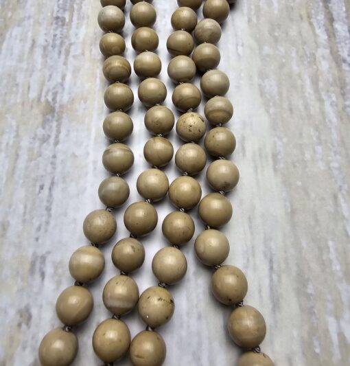 Flint (Feuerstein) -Bergkristall-Mala (1) mit großem Flint-Donut und Armband – Bild 11