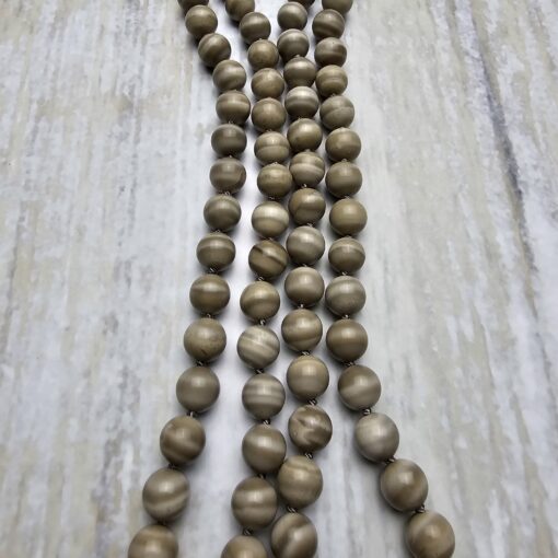 Flint (Feuerstein) -Mala (1) mit Flint-Donut und Armband – Bild 11