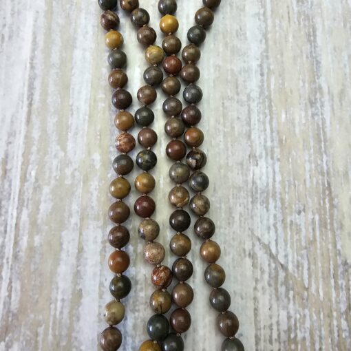 Jaspis ( „Regenbogen-Jaspis“) -Mala mit buntem Jaspis-Donut und Armband – Bild 11
