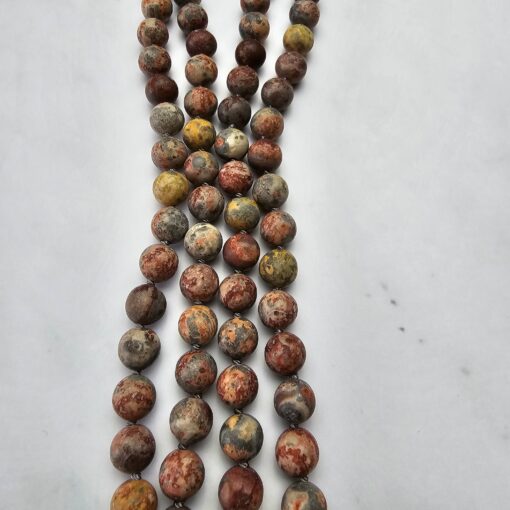 Meta-Rhyolith („Leopardenstein“) -Mala, matt (2), mit „Leopardenstein“-Anhänger und Armband – Bild 11