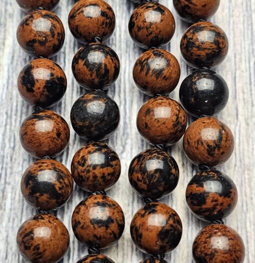 Obsidian („Mahagoni-Obsidian“) -Mala (1) mit „Mahagoni-Obsidian“-Donut – Bild 2