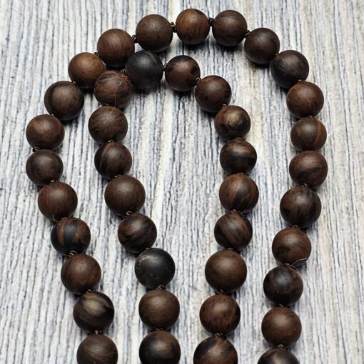Obsidian („Mahagoni-Obsidian“) -Mala, matt, mit Seidenquaste – Bild 10