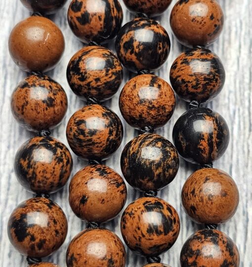 Obsidian („Mahagoni-Obsidian“) -Obsidian-Mala mit „Mahagoni-Obsidian“-Donut – Bild 2
