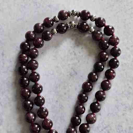 Granat-Mala (2) mit Edelstahlanhänger – Bild 11