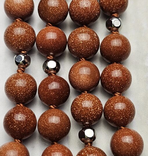 Goldfluss-Bergkristall (facettiert) -Mala (2) mit Goldfluss-Donut – Bild 11