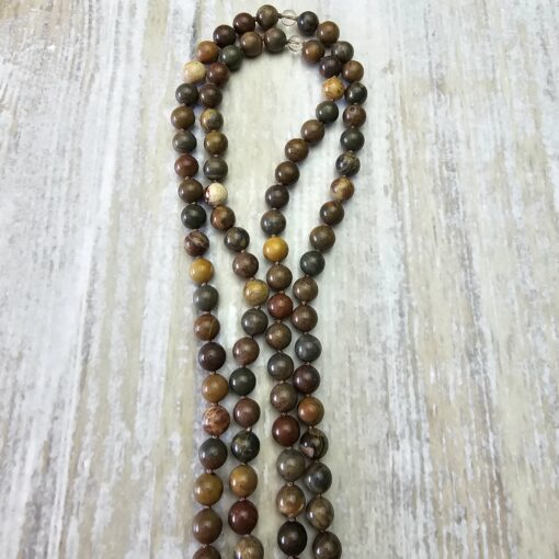 Jaspis ( „Regenbogen-Jaspis“) -Mala mit buntem Jaspis-Donut und Armband – Bild 12
