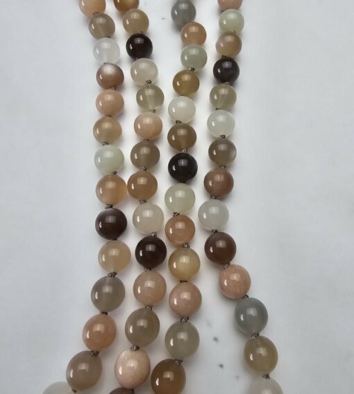 Mondstein-Mala, verschiedenfarbig, mit grauem Mondstein-Anhänger und Armband – Bild 12
